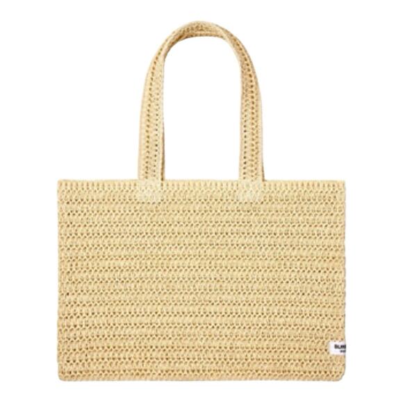 Burberry Goddess Crocheted Open Weave Natural Straw Tote Rattan Shoulder Bag NEW - Picture 1 of 4
